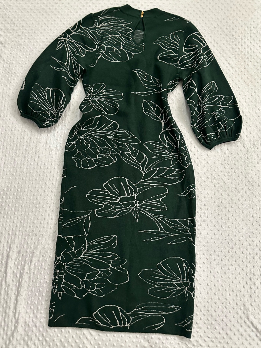 Apricot Dark Green Floral Sweater Dress (XL) - Picture 3 of 10
